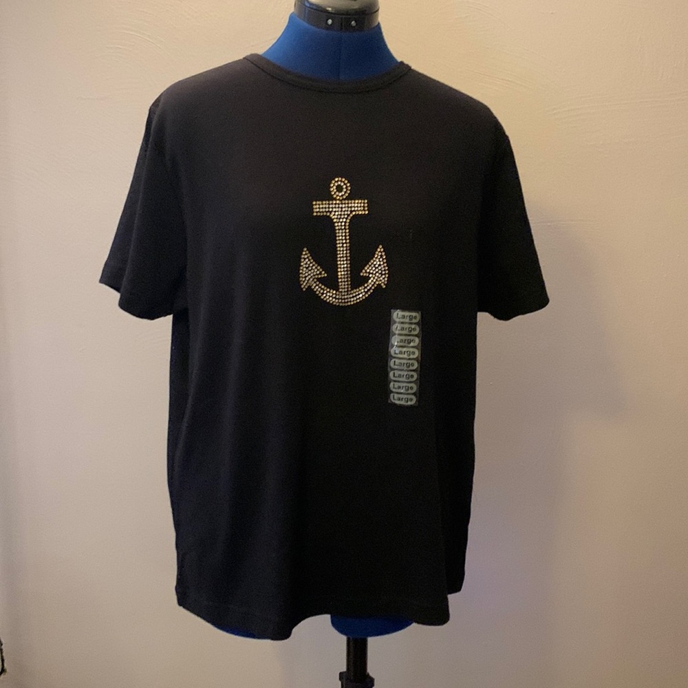 Cruise Wear & Co. Tee Shirt jeweled anchor